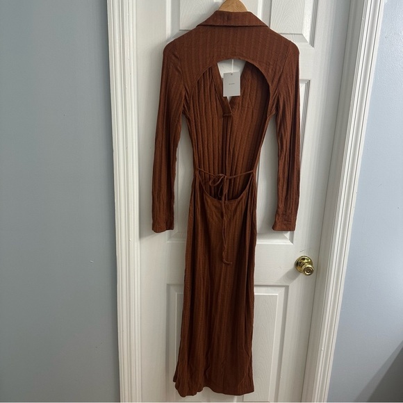 L’Academie Sweater Dress Knit Bodycon Open Back Ribbed Cut Out Size Medium New - Picture 5 of 9